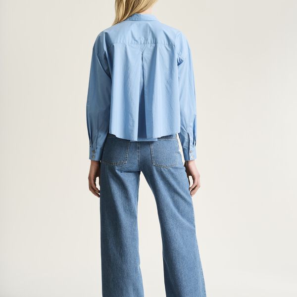 Core cotton shirt with pleats, lake blue, BITTE KAI RAND
