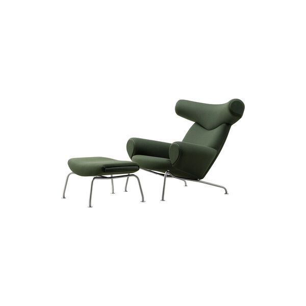 Wegner Ox Chair | Olive | Lounge Chair + Ottoman, Fredericia Furniture