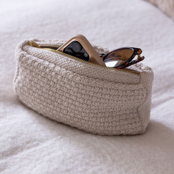Knitted Clutch Petra, beige melange Knitted Clutch Petra, beige melange, By LOHN