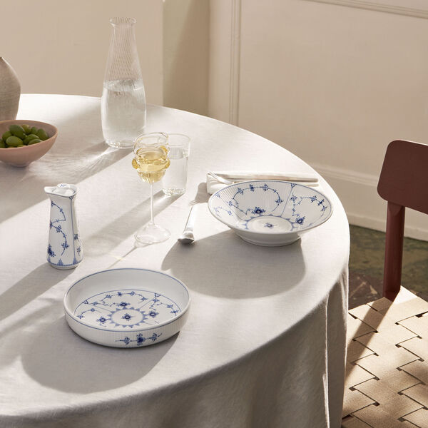 Musselmalet Gerippt runde ofenfeste Form Ø 18,5 cm, Royal Copenhagen