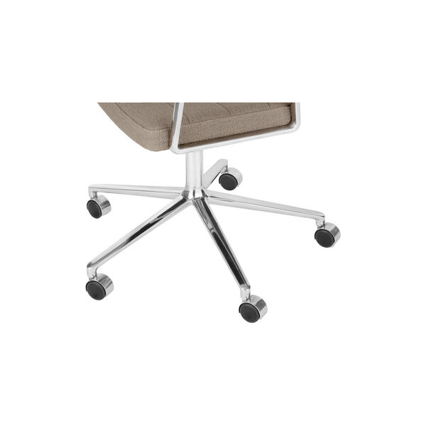 VIPP453 Swivel+ Stuhl mit Rollen, dunkler Sand/poliertes Aluminium VIPP453 Swivel+ Stuhl mit Rollen, dunkler Sand/poliertes Aluminium, Vipp