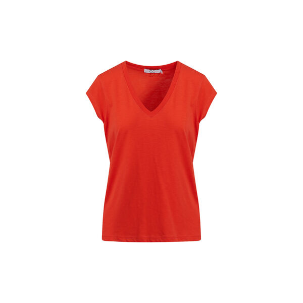CC Heart Basic T-Shirt mit V-Ausschnitt, red lips, Coster Copenhagen