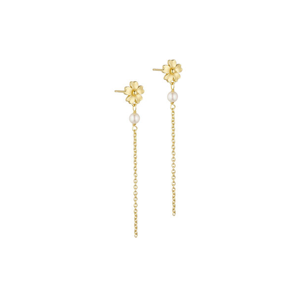 Poppy pearl earrings, gold plated, Pure by Nat