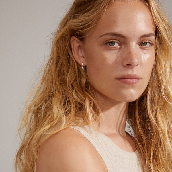 HALLIE Hoop Earrings, silver, Pilgrim