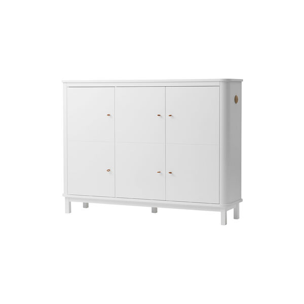 Wood Multi Cupboard 3 Doors, white, Oliver Furniture