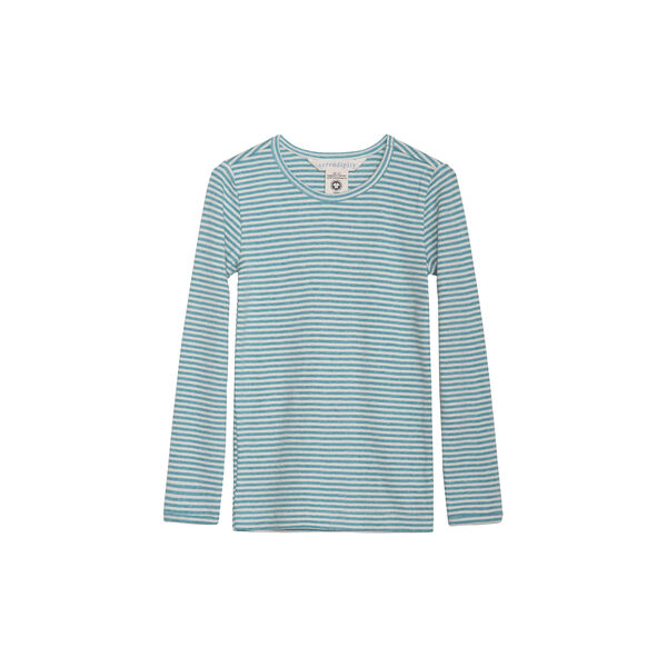 Slim Tee Stripe, nile/offwhite, Serendipity