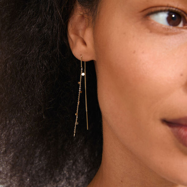 BAYLEN chain earrings, gold plated, Pilgrim