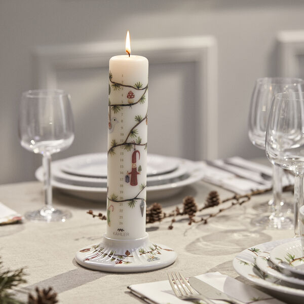 Hammersh&oslash;i Christmas Stumpenkerzenhalter, wei&szlig; mit Dekor, K&auml;hler