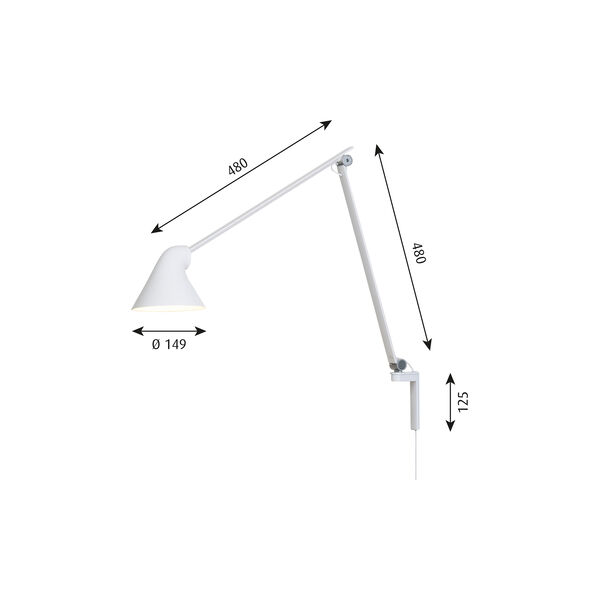 NJP Wandleuchte, weiß, Louis Poulsen