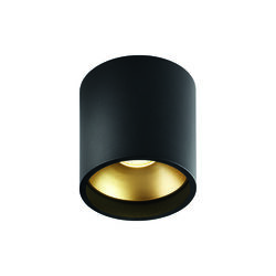 SOLO 1 ROUND Ceiling Lamp, black/gold, LIGHT-POINT