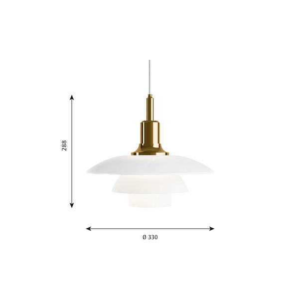 PH 3½-3 Glas-Pendelleuchte, messing PH 3½-3 Glas-Pendelleuchte, messing, Louis Poulsen
