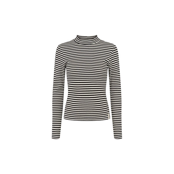 ESBlossom Stripe LS Turtleneck GOTS, snow white black stripe, esm&eacute; studios