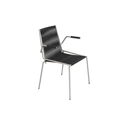 Noel Armrest Chair, steel/black linen, Thorup Copenhagen