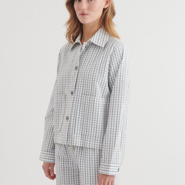 Asta Short Jacket, w. white / asphalt, Basic Apparel