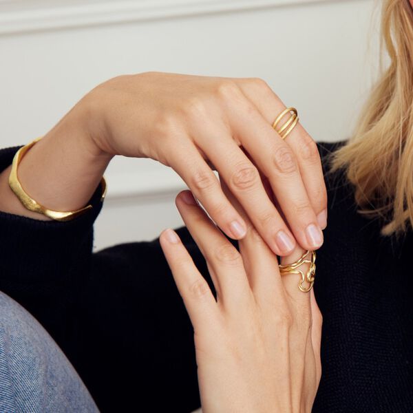 Willow ring, gold plated, Pure by Nat