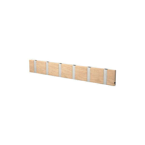 KNAX Horizontal 6 Coat Rack, oak/grey, LoCa