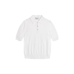 5445 WW - Retro-Poloshirt Puff, pure white, SAND Copenhagen