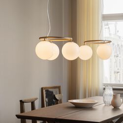 Miira 3 Circular Pendant, brass/opal, Nuura