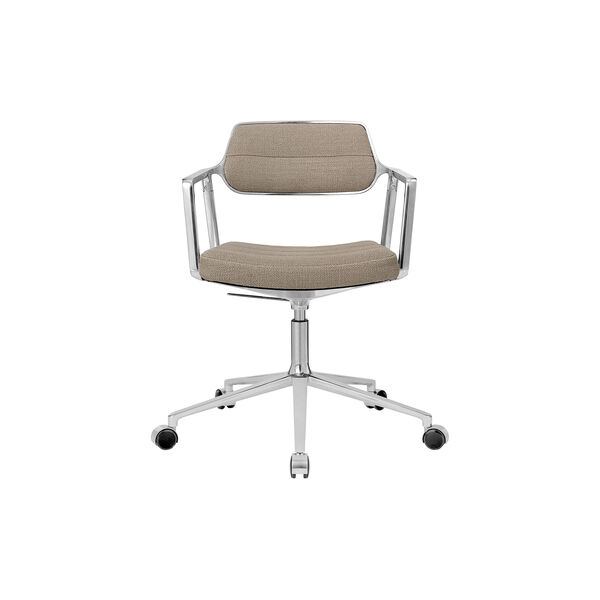 VIPP453 Swivel+ Stuhl mit Rollen, dunkler Sand/poliertes Aluminium VIPP453 Swivel+ Stuhl mit Rollen, dunkler Sand/poliertes Aluminium, Vipp