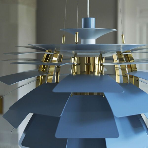 PH Artichoke, dusty blue/brass metallised, Louis Poulsen