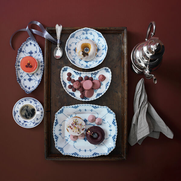 Musselmalet Halbspitze Tasse mit Untertasse 20 cl, Royal Copenhagen