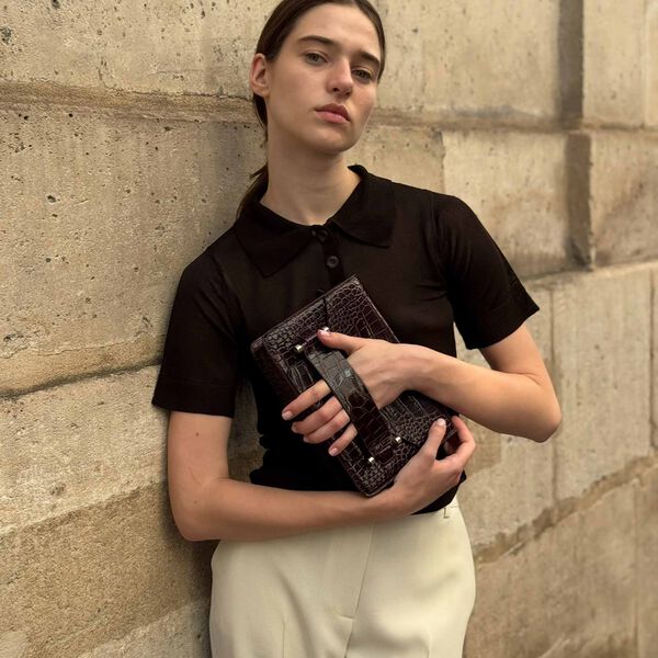 Jolie Grande Tasche, braun croco, Naledi Copenhagen