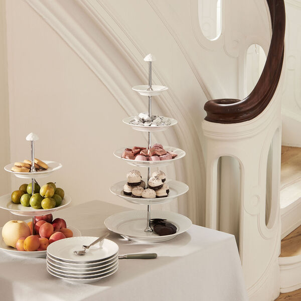 Weiße gerippte Etagere 5 Etagen, Royal Copenhagen