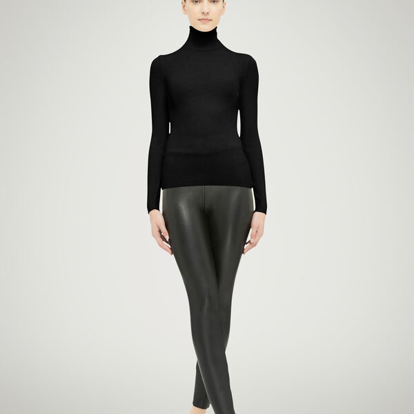 Merino Fine Rib Top Long Sleeve, black, Wolford