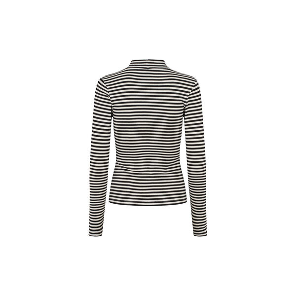 ESBlossom Stripe LS Turtleneck GOTS, snow white black stripe, esm&eacute; studios