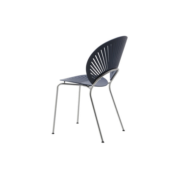 3398 Trinidad Stuhl, nordic blue/chrome, Fredericia Furniture