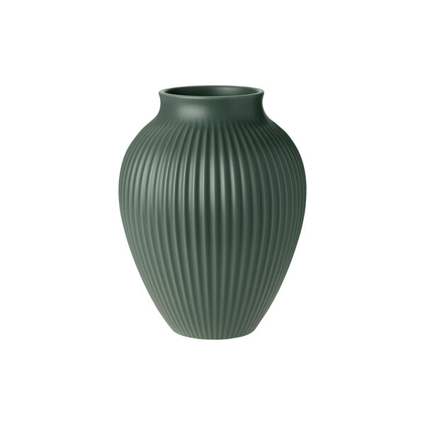 Knabstrup vase ripple, mat celadon green, Knabstrup Keramik
