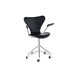 Serie 7™ 3217 vollgepolsterter Drehstuhl, Soft black, Fritz Hansen