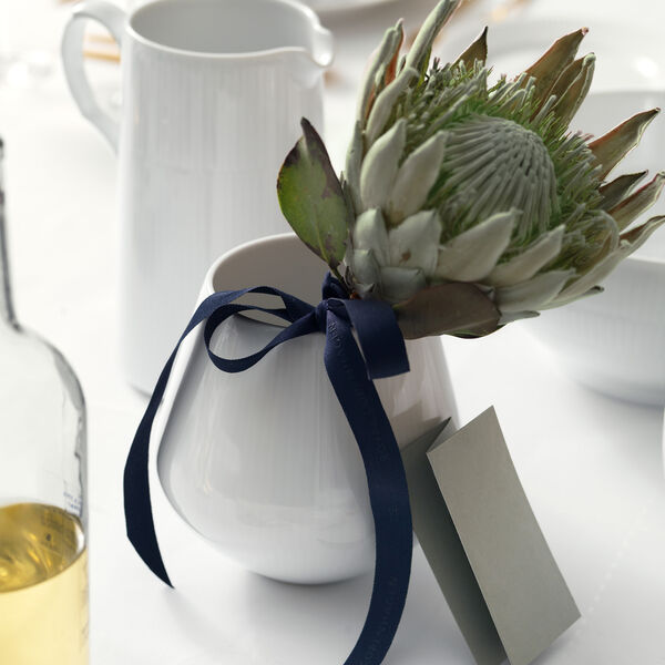 Weiß Gerippt Vase, 15 cm Weiß Gerippt Vase, 15 cm, Royal Copenhagen