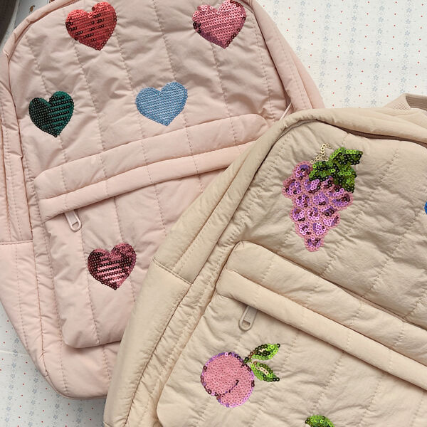 Juno gesteppter Pailletten-Rucksack Midi, frapp&eacute;, Konges Sl&oslash;jd