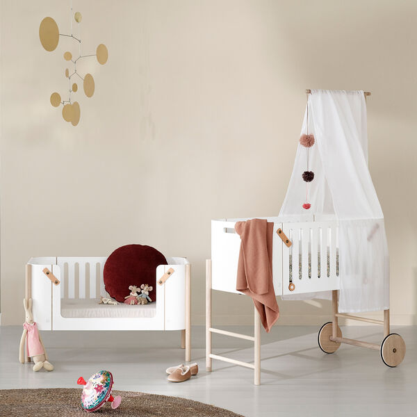 Wood Co-Sleeper incl. Bench Conversion, white/oak, Oliver Furniture