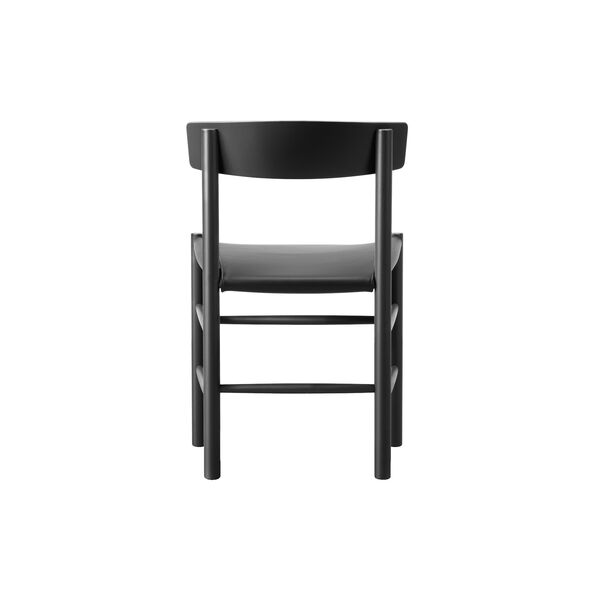 J39 Mogensen sitzgepolsterter Stuhl, schwarz lackierte Buche/Omni 301 black, Fredericia Furniture