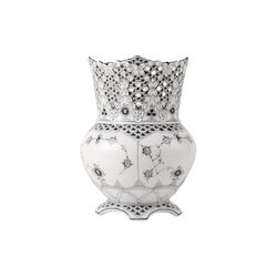 Schwarze Musselmalet Vollspitze Vase 22 cm, Royal Copenhagen