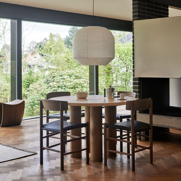 J39 Mogensen sitzgepolsterter Stuhl, ge&ouml;lter Nussbaum/Omni 377 dark brown, Fredericia Furniture