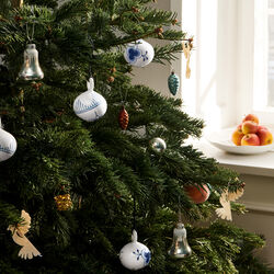 Blaue Mega Riflet Weihnachtskugel Nr. 2, Royal Copenhagen