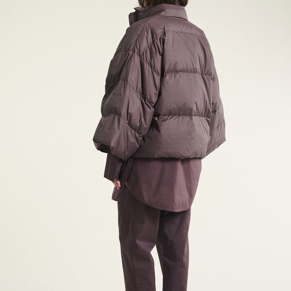 Feather down jacke with collar, raisin, BITTE KAI RAND