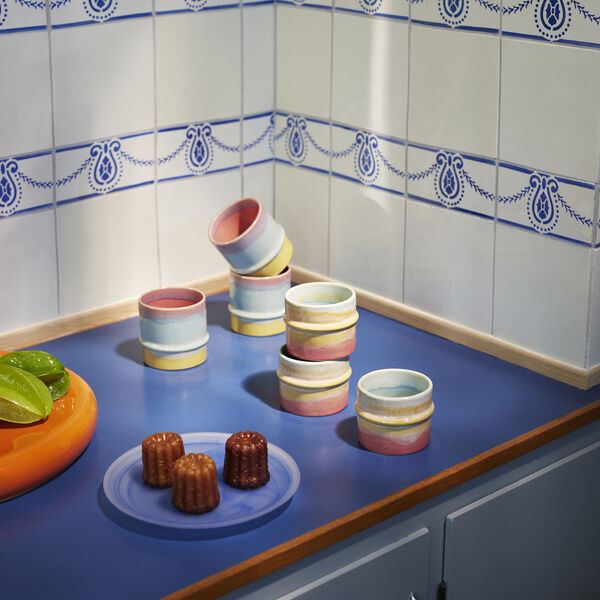 Poppery-Becher, pink/mint/gelb, K&auml;hler