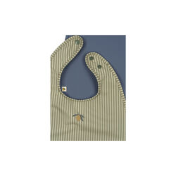 2 Pack Dinner Bib, tea stripe/flint stone, Konges Sl&oslash;jd