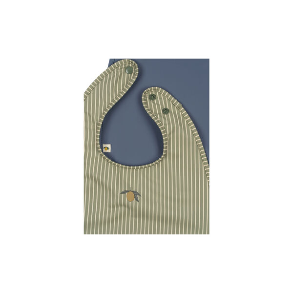 2 Pack Dinner Bib, tea stripe/flint stone, Konges Sl&oslash;jd