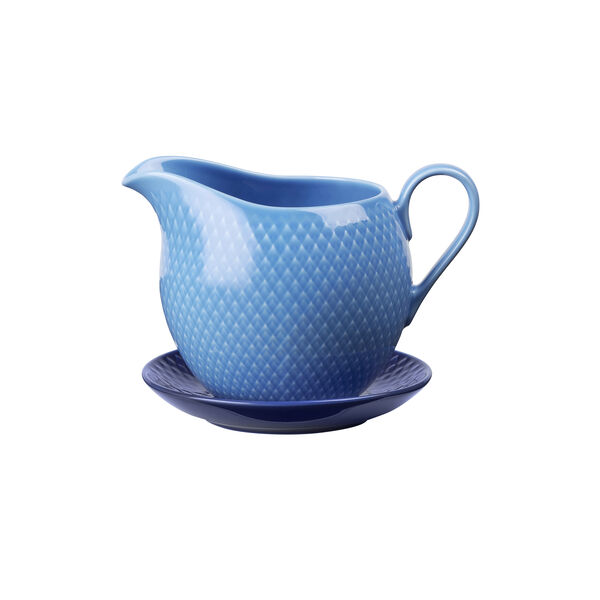 Rhombe Colour sauce pot, blue, Lyngby Porcel&aelig;n