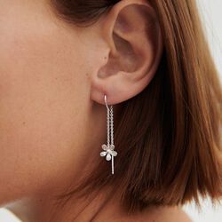 Wild&nbsp;Poppy&nbsp;Earchains, silver, Pernille Corydon Jewellery