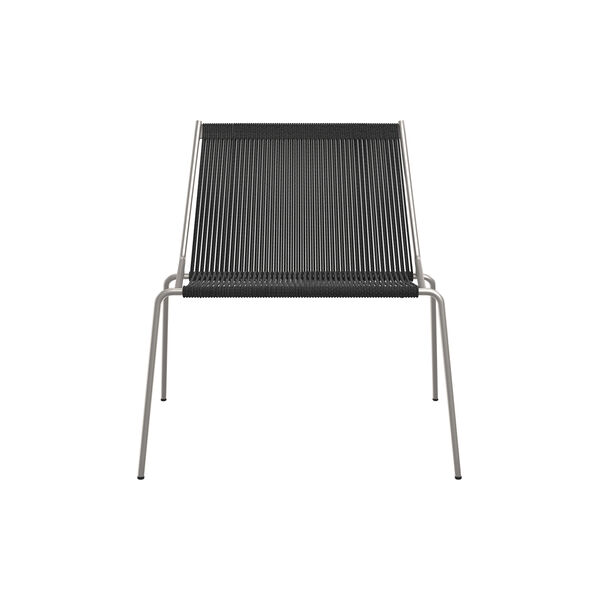 Noel Lounge Chair, steel/black linen, Thorup Copenhagen
