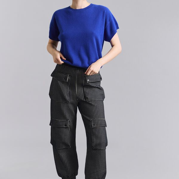 Cloud cashmere short sleeve blouse, fresh blue, BITTE KAI RAND