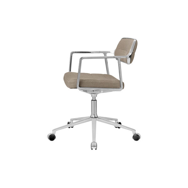 VIPP453 Swivel+ Stuhl mit Rollen, dunkler Sand/poliertes Aluminium VIPP453 Swivel+ Stuhl mit Rollen, dunkler Sand/poliertes Aluminium, Vipp