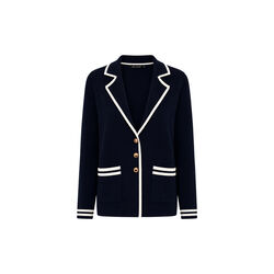 Cardigan Milano Knit, navy/offwh, Micha