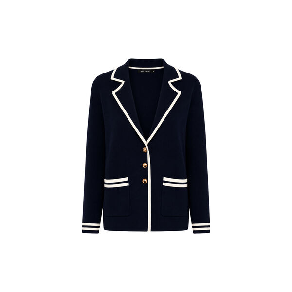 Cardigan Milano Knit, navy/offwh, Micha